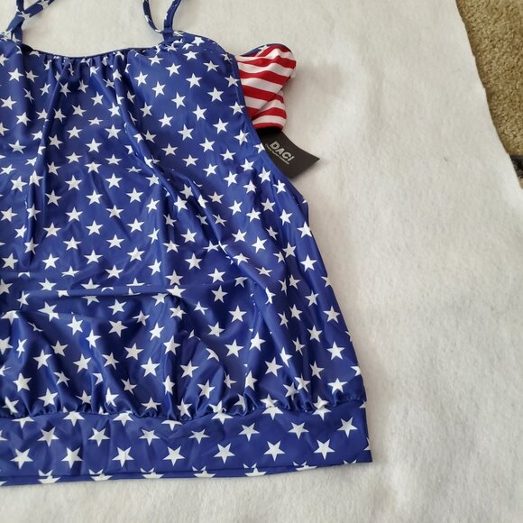 Daci Swimsuit Bathing Suit Size 22W Red White Blue 2 Piece Removable Pads - Picture 9 of 16